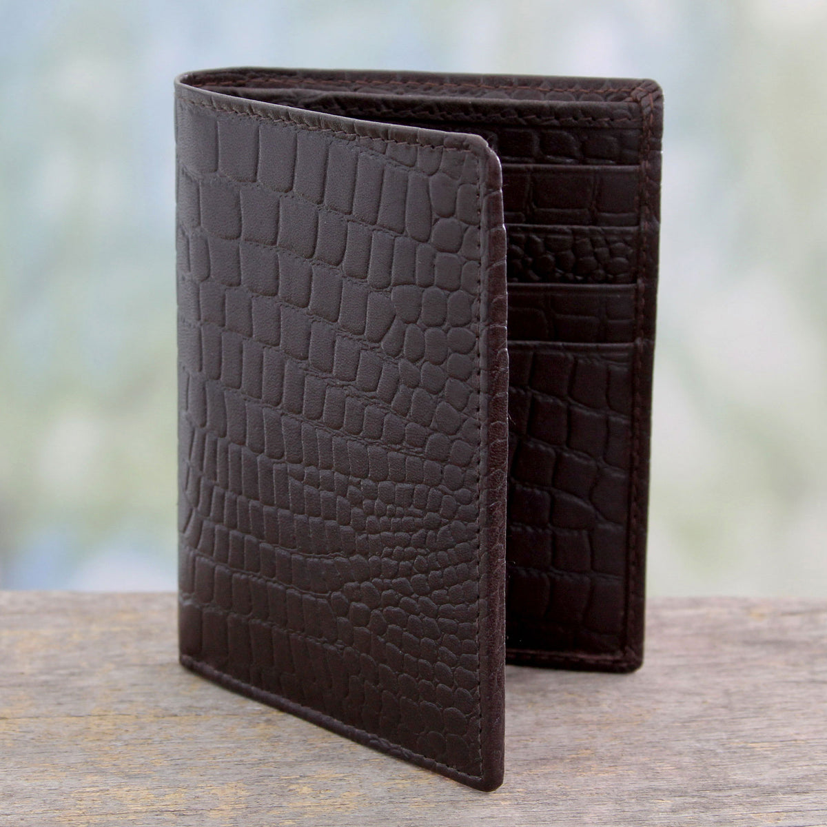 Compact and Slim Brown Leather Wallet