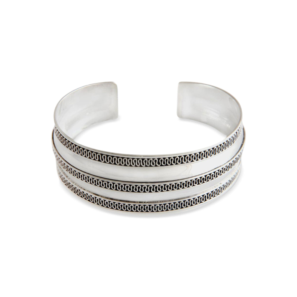 Balinese Ruffles - a Modern Sterling Silver Cuff Bracelet