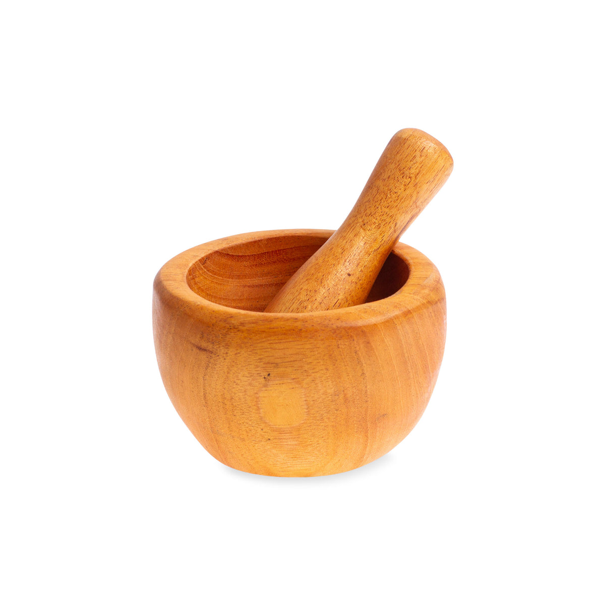 Mix with Style - Rustic Mortar and Pestle Hand-Carved from Mahogany Wood in Mexico