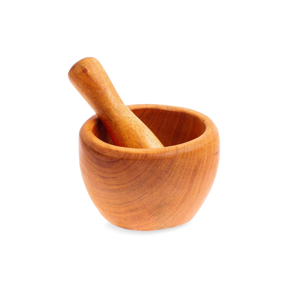Mix with Style - Rustic Mortar and Pestle Hand-Carved from Mahogany Wood in Mexico