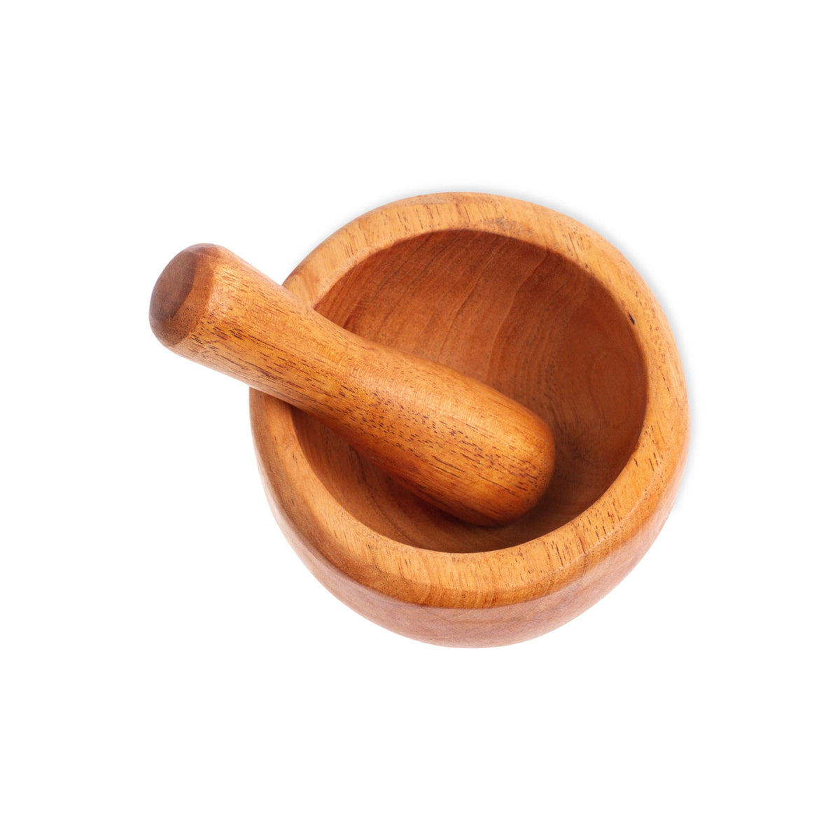 Mix with Style - Rustic Mortar and Pestle Hand-Carved from Mahogany Wood in Mexico