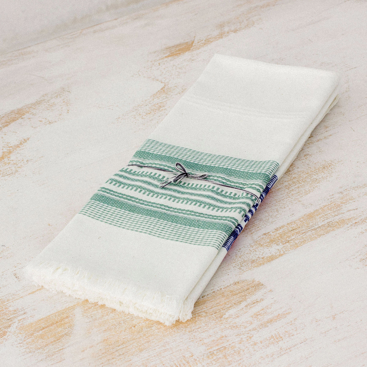 Set of 3 Handwoven Dish Towels - Multicolor and 100% Cotton