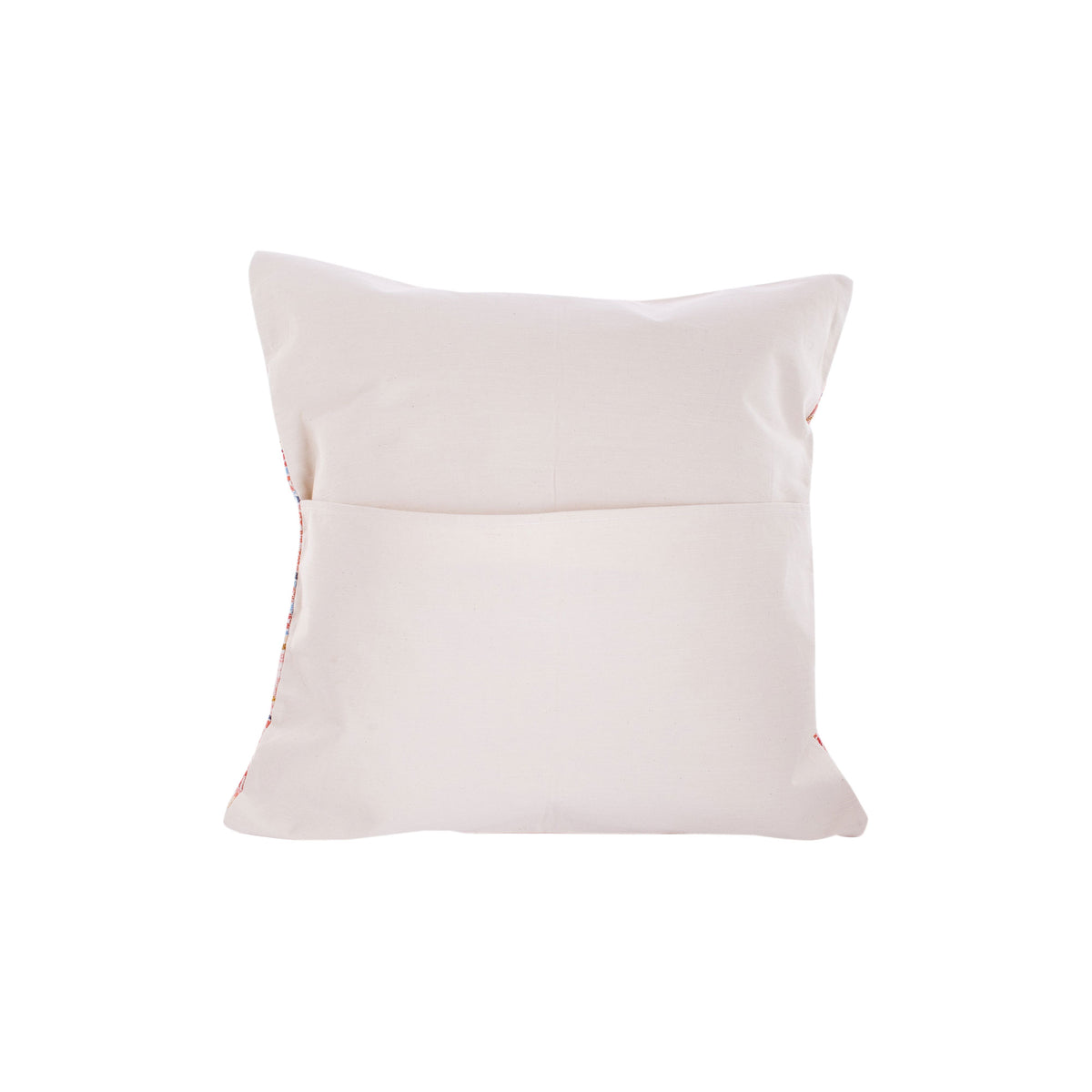 Strawberry Imagination - a Multicolor Cotton Cushion Cover Handloomed in Guatemala