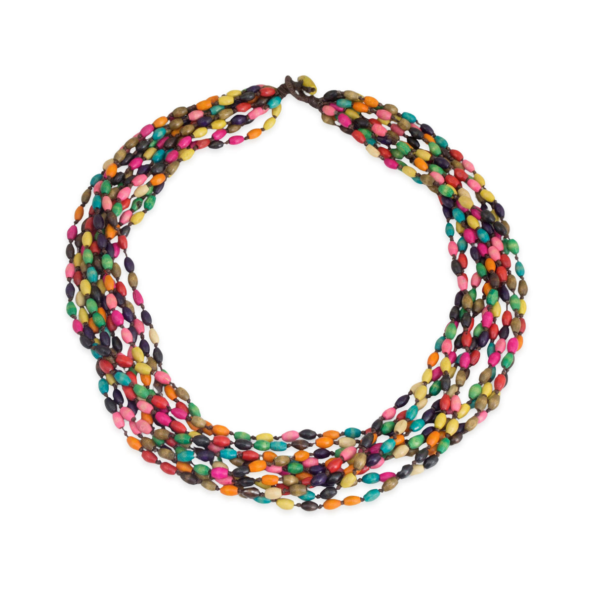 Multicolor Necklace Beaded Jewelry Knotted by Hand