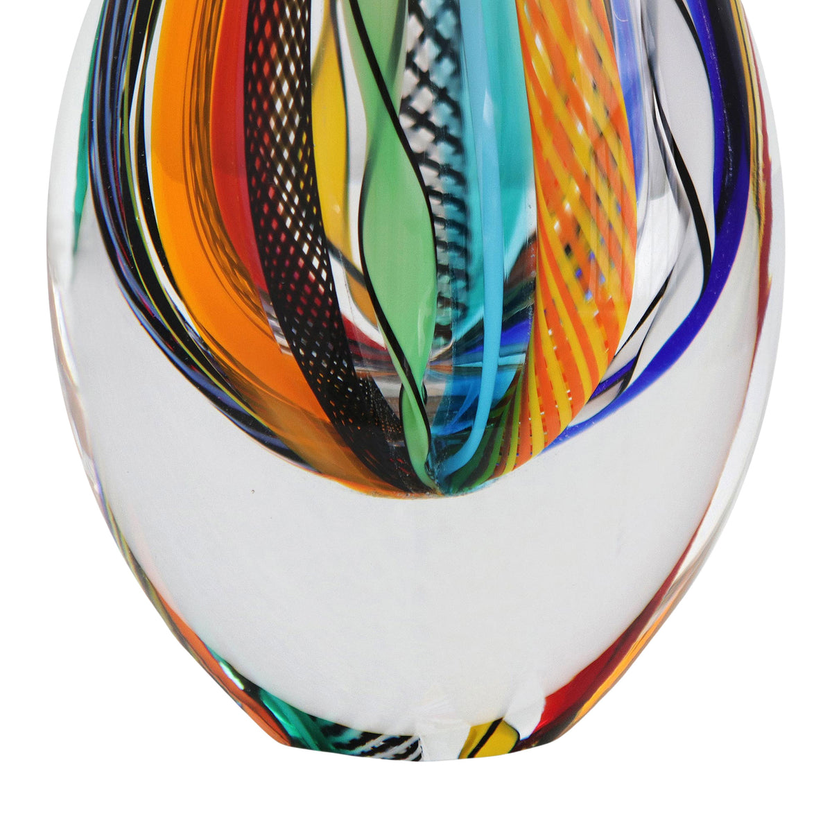 9-inch Murano-Style Colorful Art Glass Vase