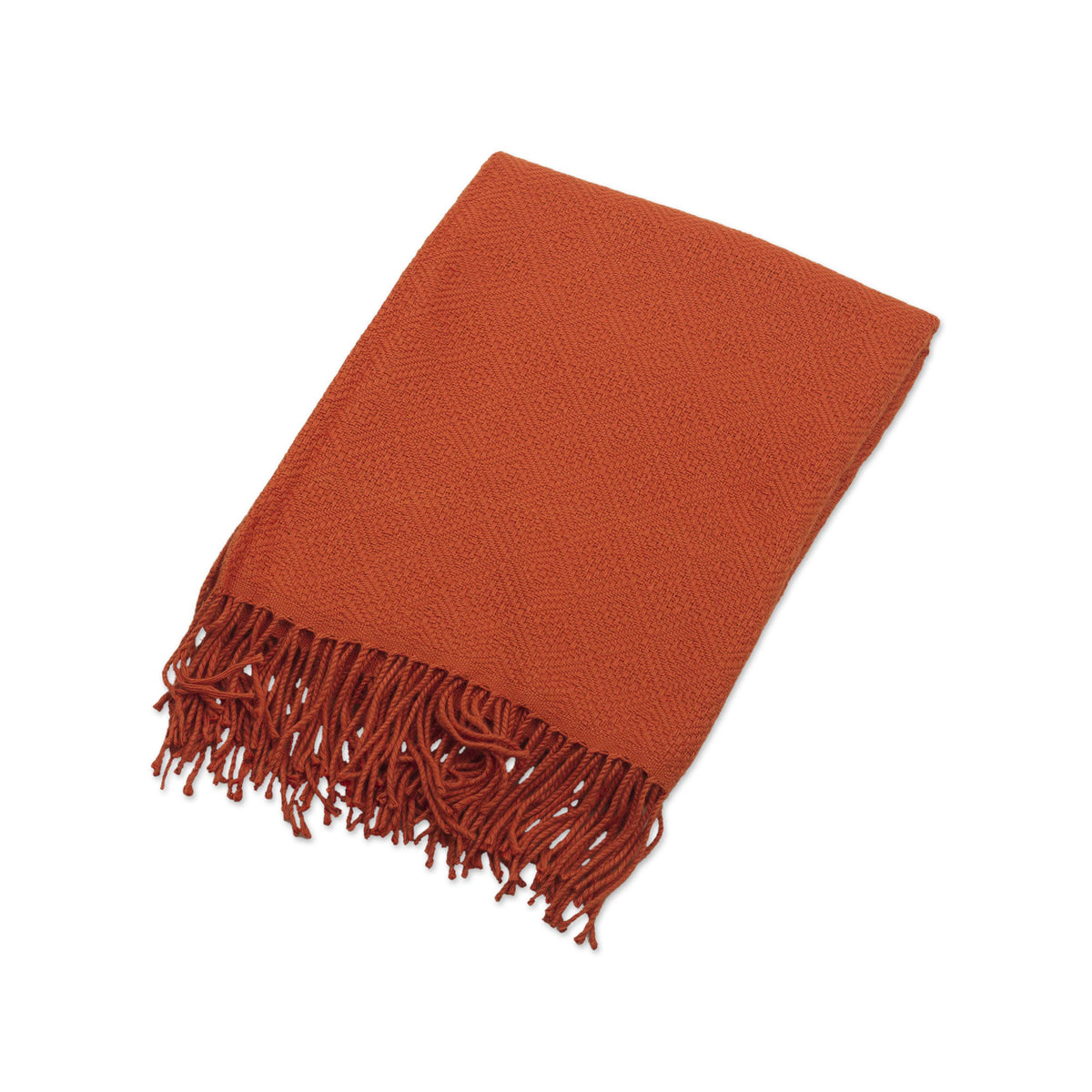 Orange Acrylic and Alpaca Throw Blanket