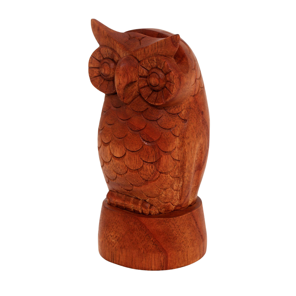 Owl-Shaped Jempinis Wood Eyeglasses Holder from Bali