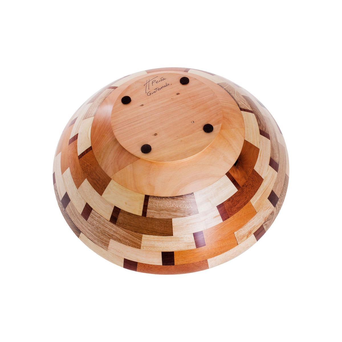 Palo Blanco and Caoba Wood Serving Bowl from Guatemala