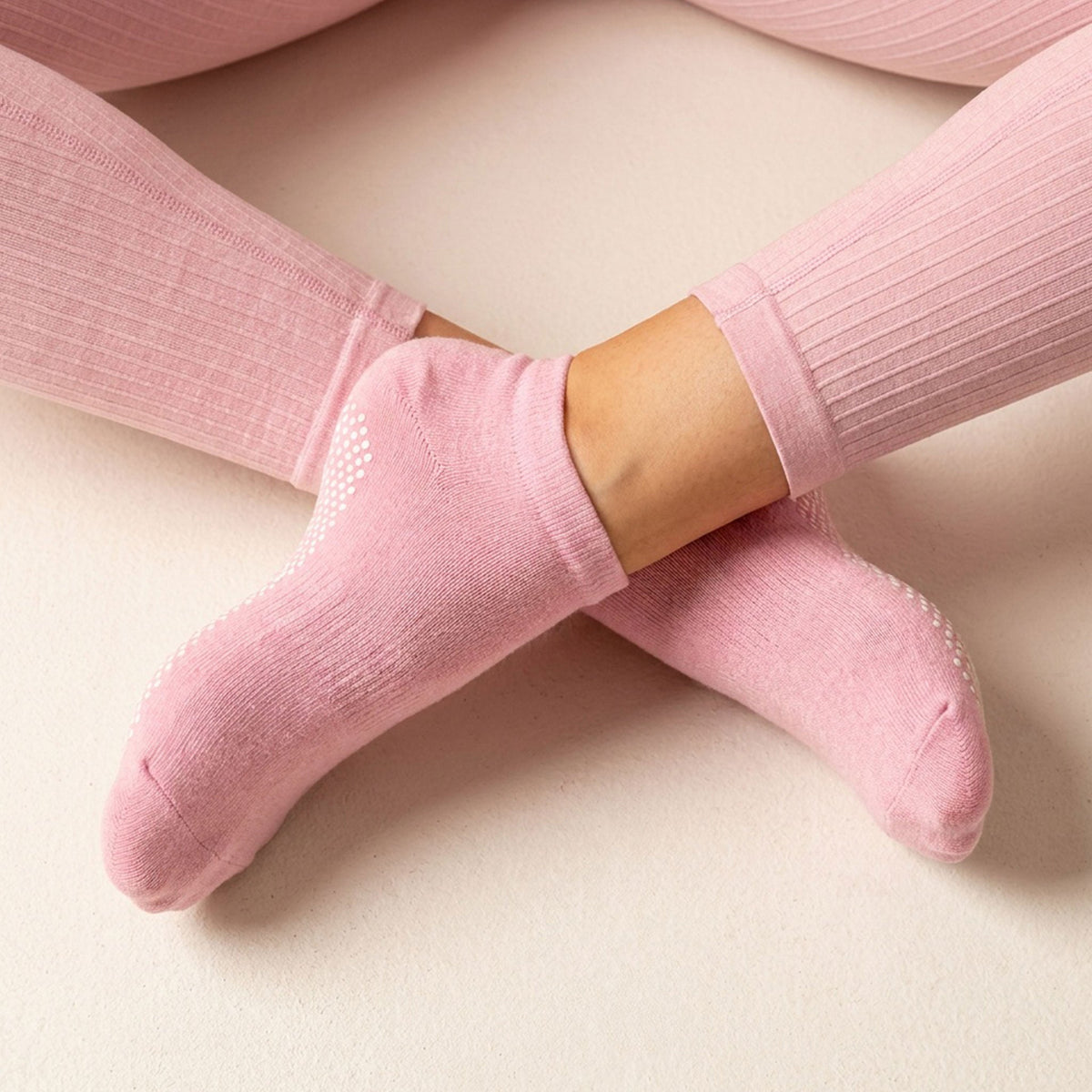 Yoga Socks in Pink Ribbon