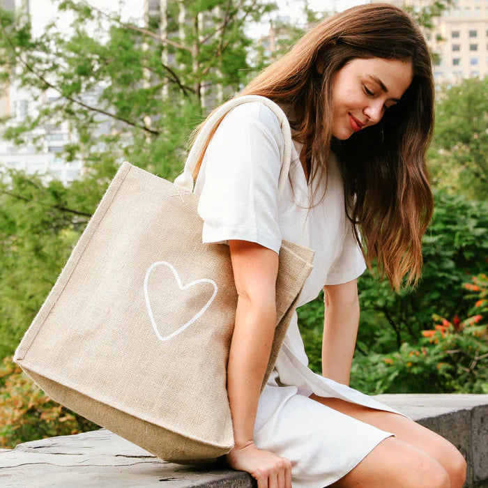Love Jute Canvas Gift Bag in Large