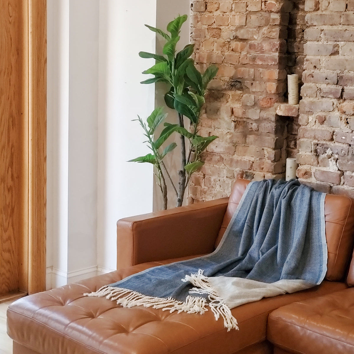 Artisanal Handwoven Cotton Throw Blanket