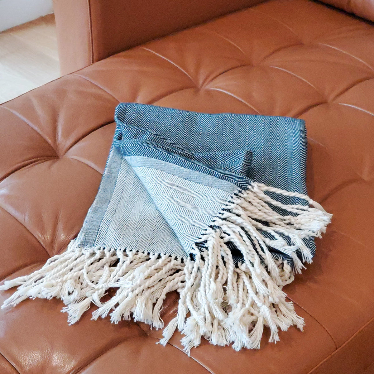 Artisanal Handwoven Cotton Throw Blanket