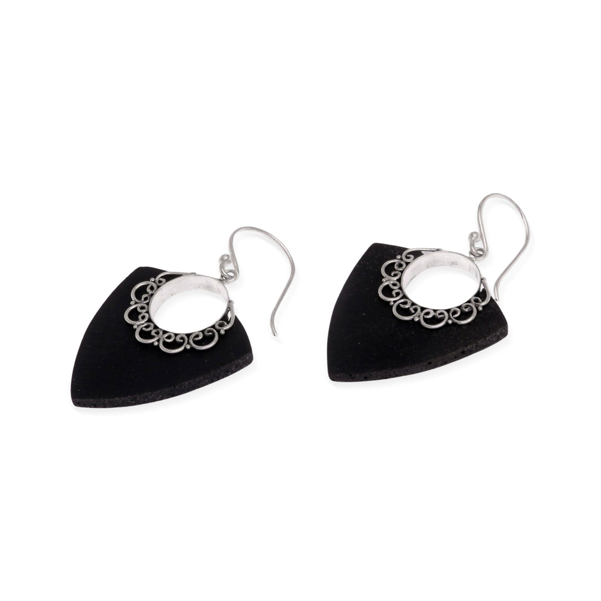 Shooting Arrows - Shooting Arrows Sterling Silver Lava Stone Dangle Earrings
