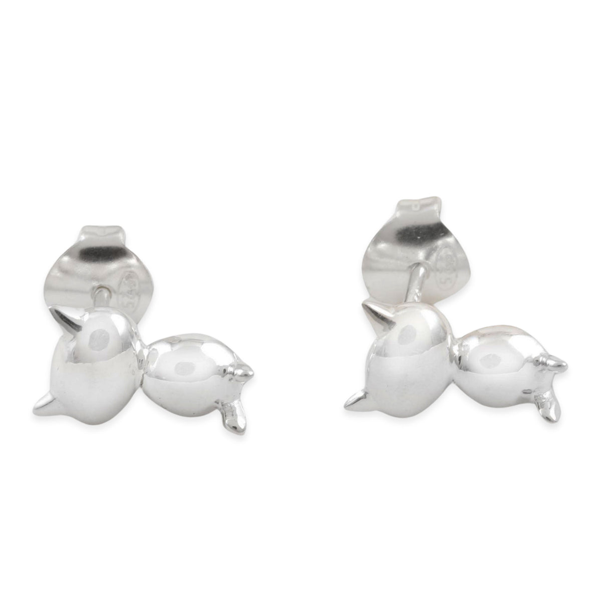 A Pair of Cute Sterling Silver Cat Earrings