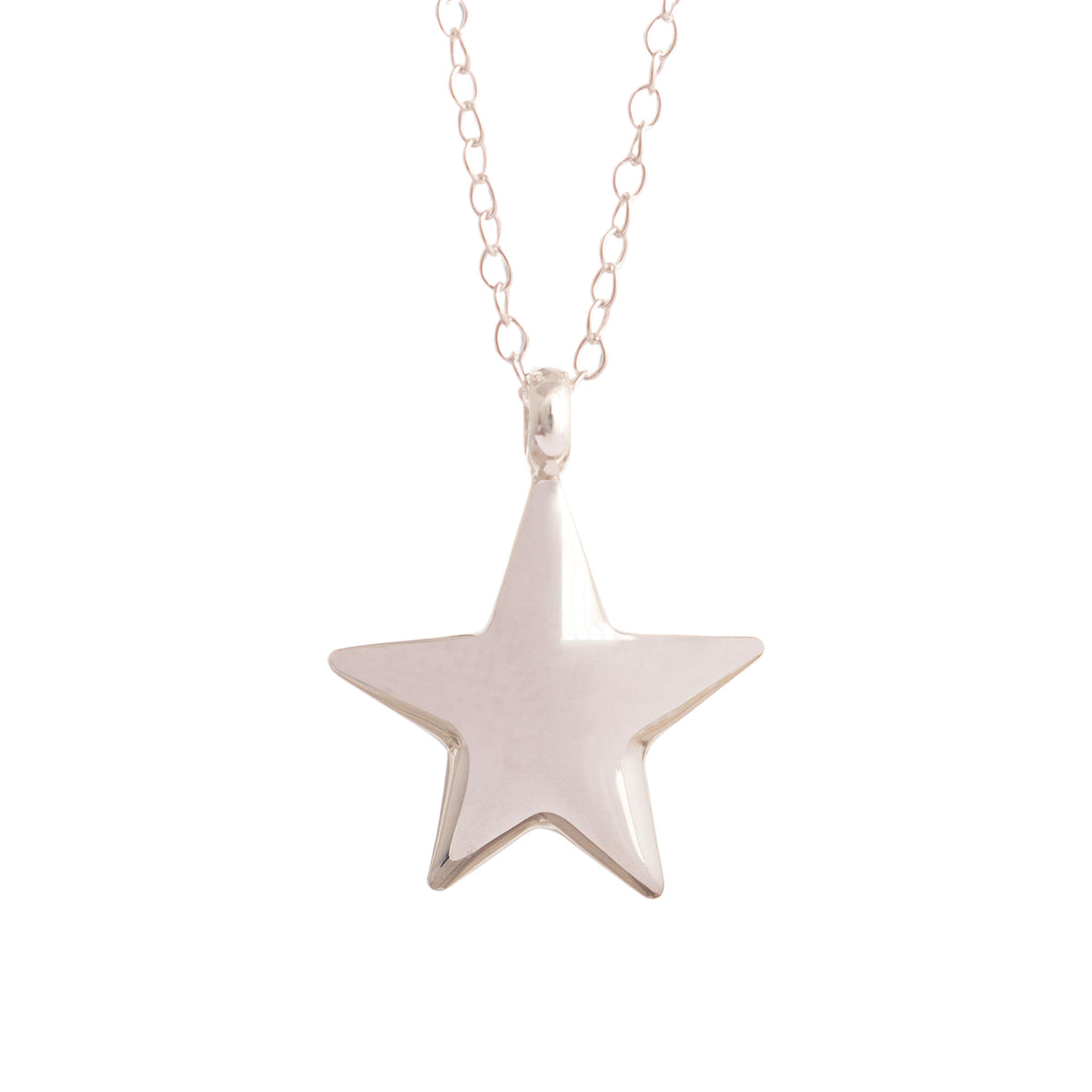 Sterling Silver Rounded Star Pendant Necklace from Peru
