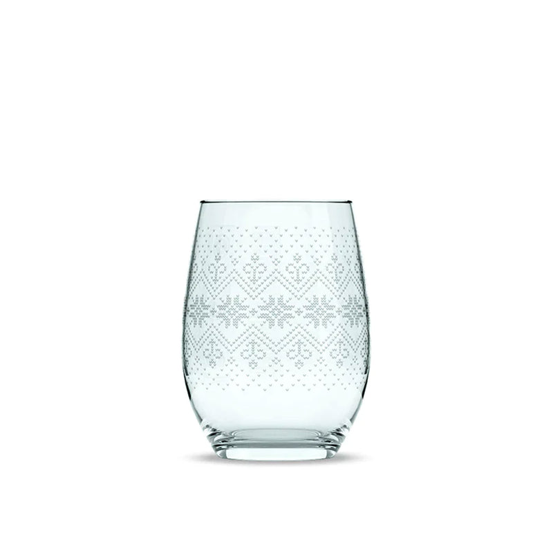 Holiday Sweater Stemless Wine Glasses - Set of 4