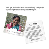 Story card explaining the impact of this gift