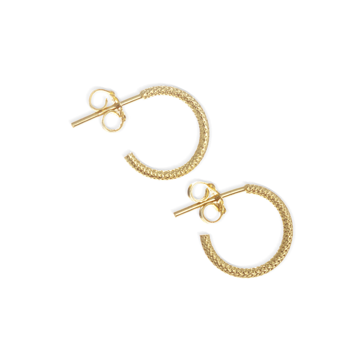 Stunning Pair of Earrings - the Textured Gold-Plated Earrings