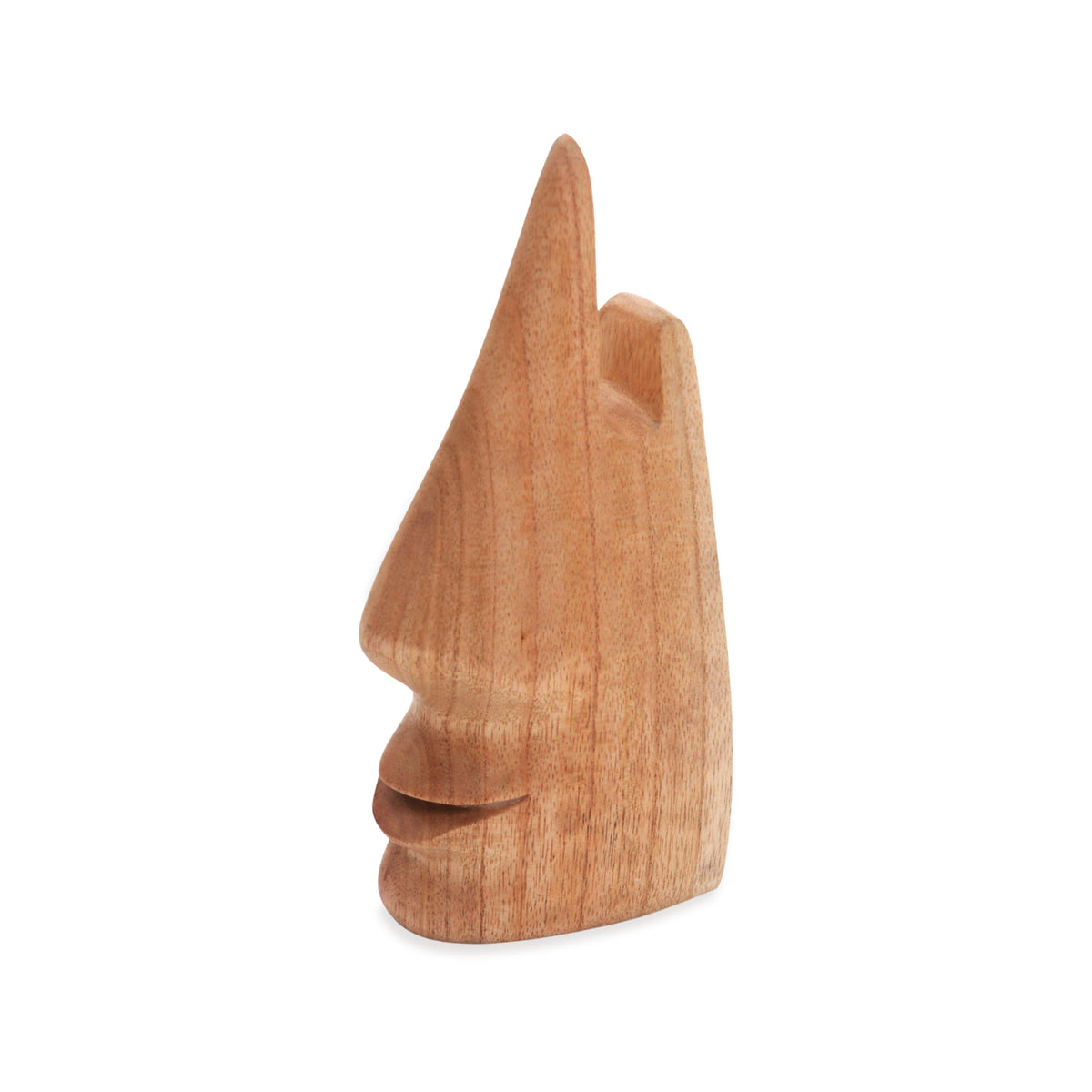 Nosing Around - Whimsical Brown Hand Carved Wood Face Eyeglasses Holder