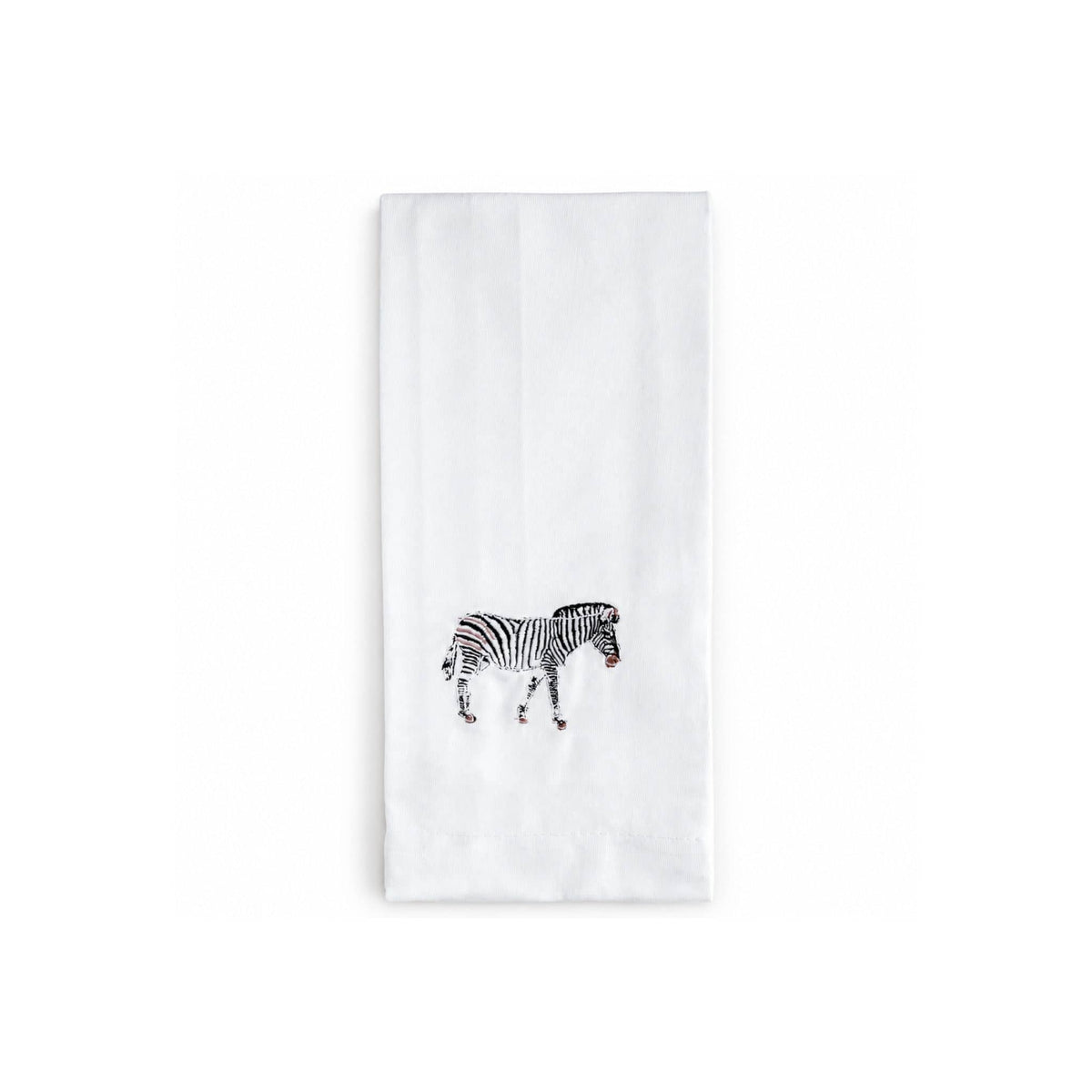 African Wildlife Embroidered Tea Towel, Zebra