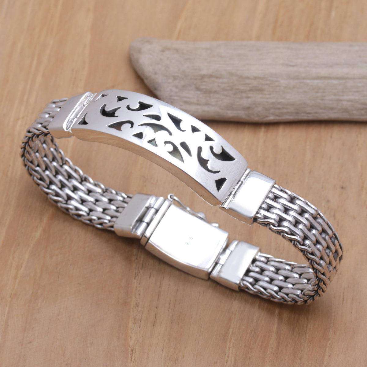 Balinese Hero - Handmade Men's Sterling Silver Link Bracelet