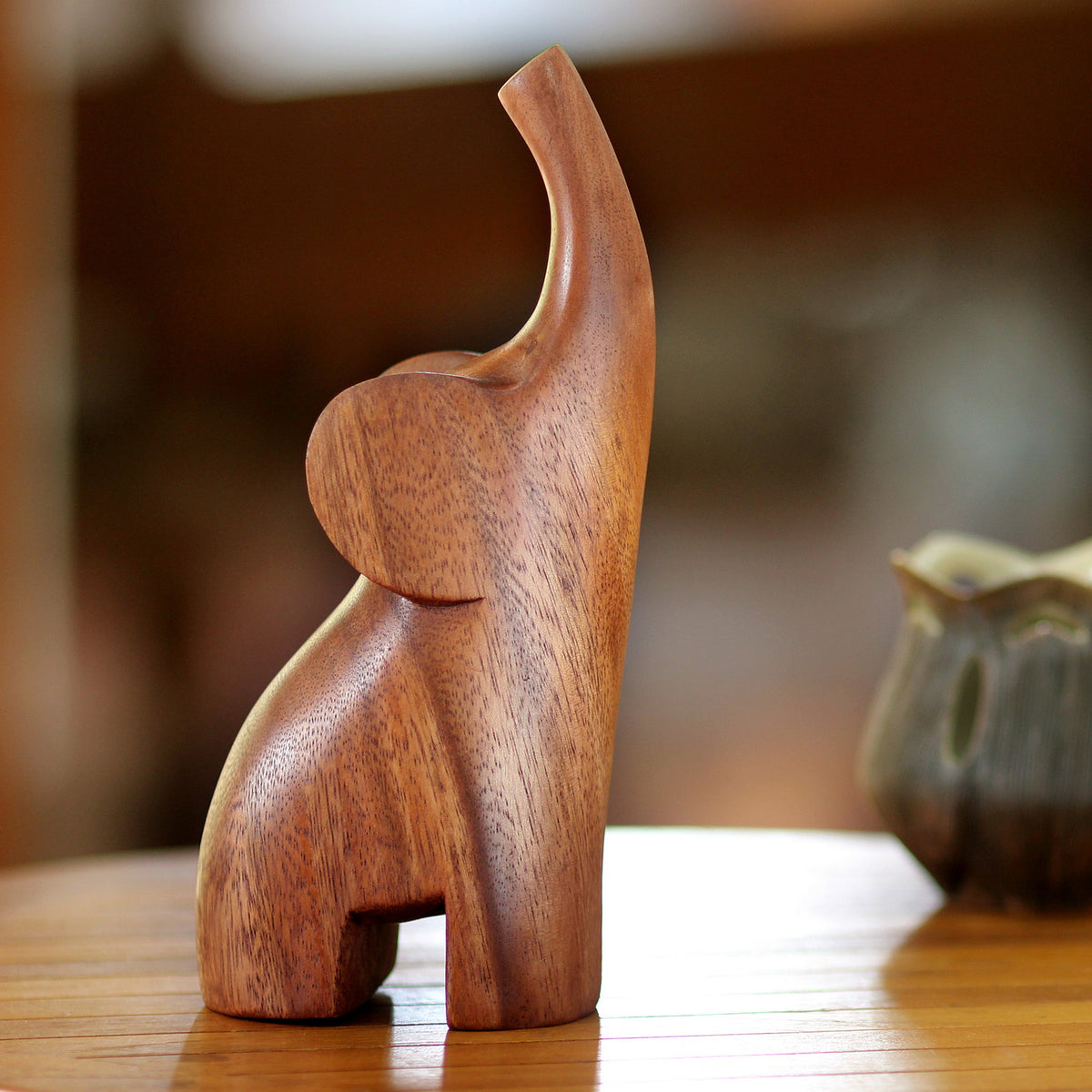 Handmade Wood Sculpture - Essential Elephant