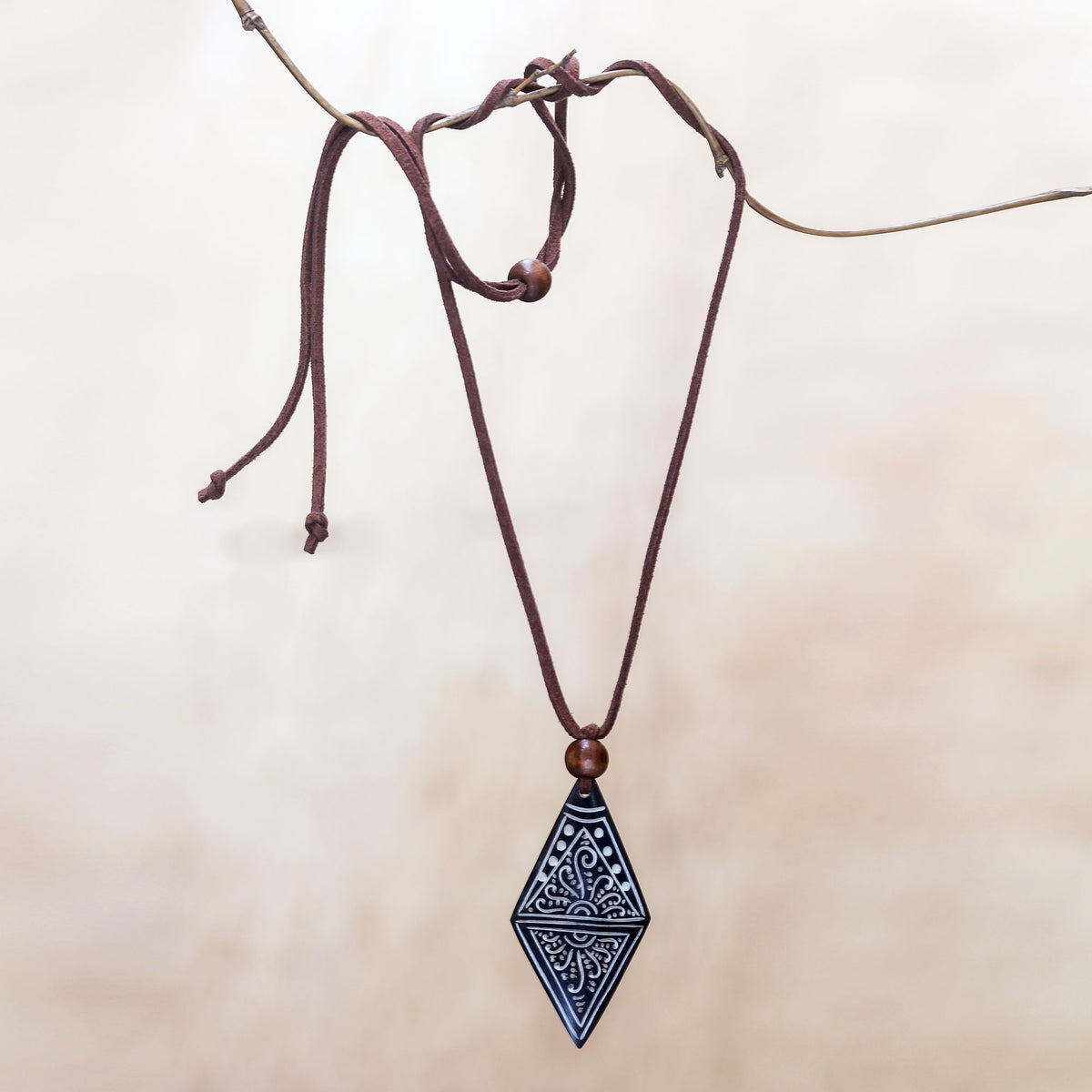 Handcrafted Cow Bone Pendant Necklace - Ethnic Elite