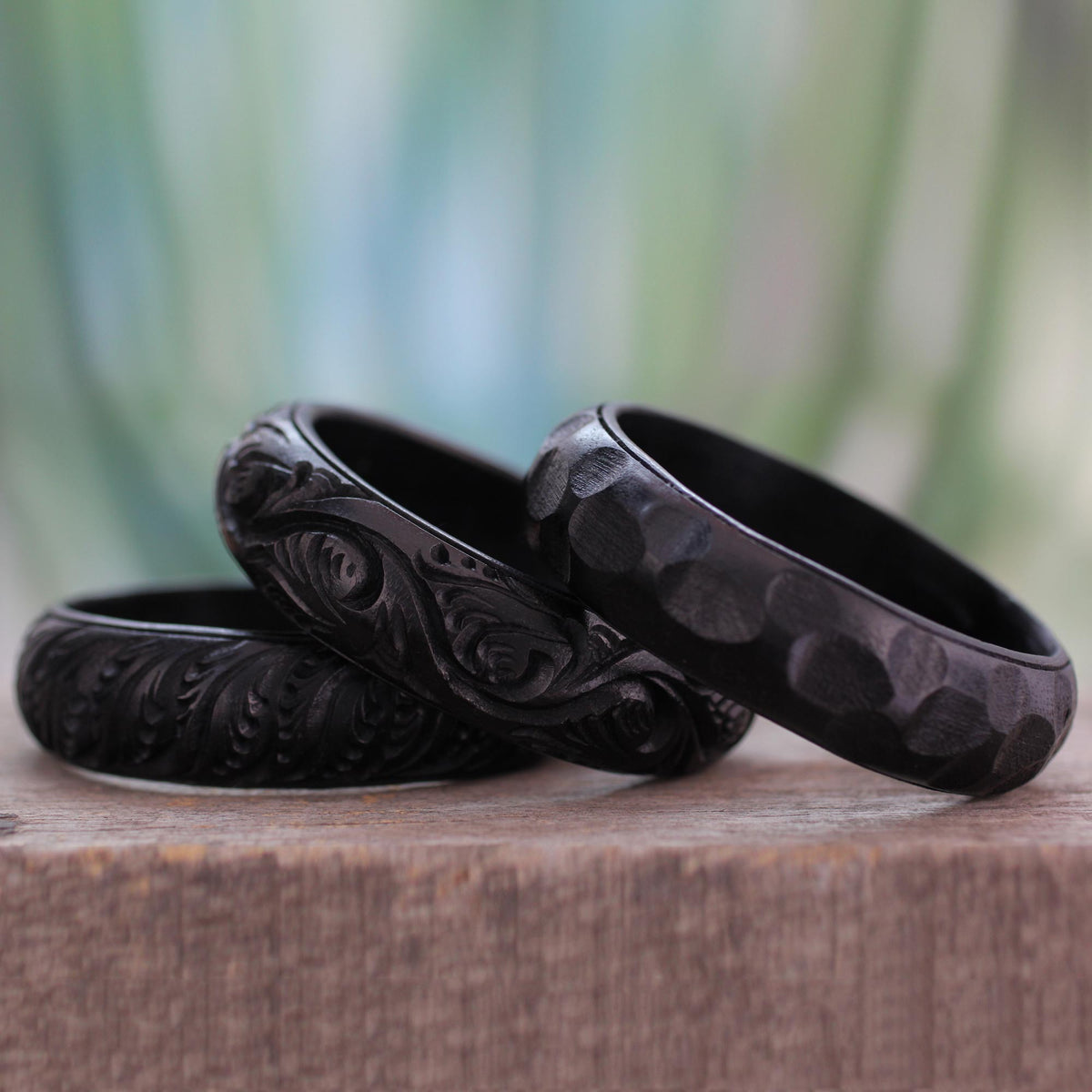 Glorious Goa - Set of Three Hand Made Mango Wood Bangle Bracelets