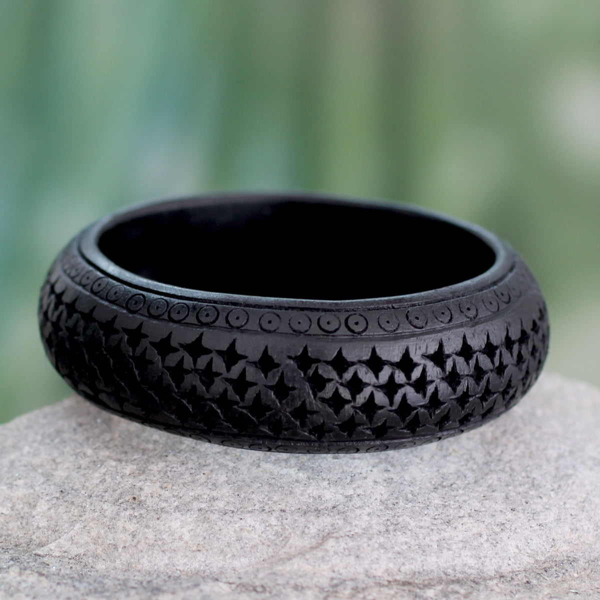 Persian Star - an Indian Style Mango Wood Bangle Bracelet