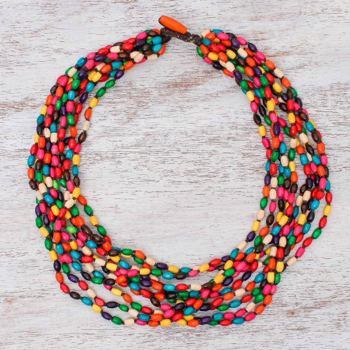 Multicolor Necklace Beaded Jewelry Knotted by Hand