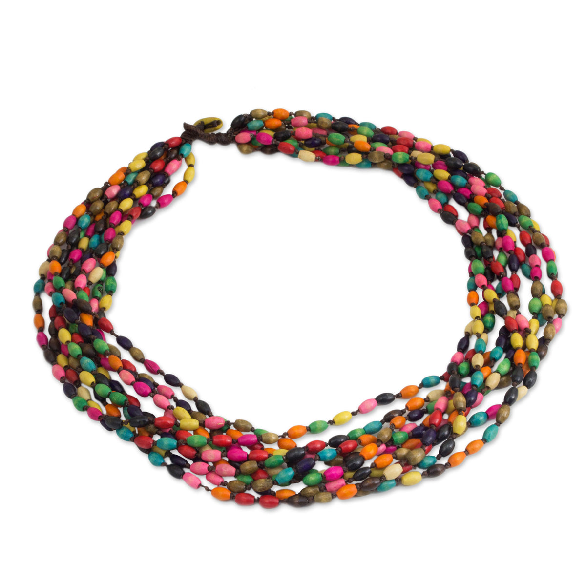 Multicolor Necklace Beaded Jewelry Knotted by Hand