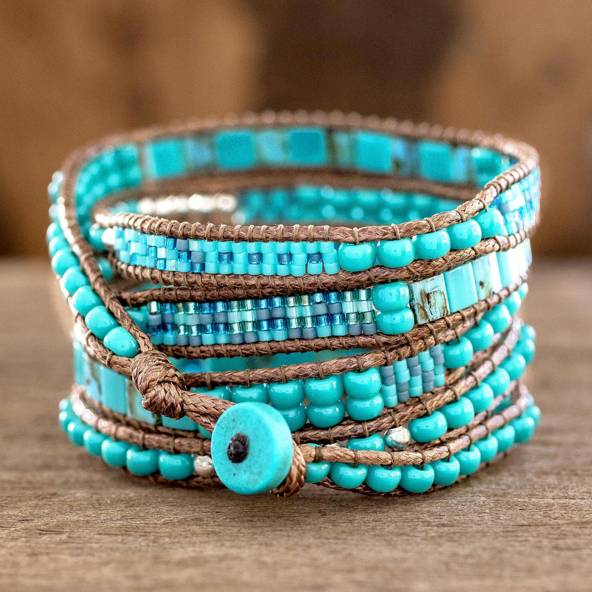 Beautifully Crafted Accessory - Soothing Teal Wrap Bracelet