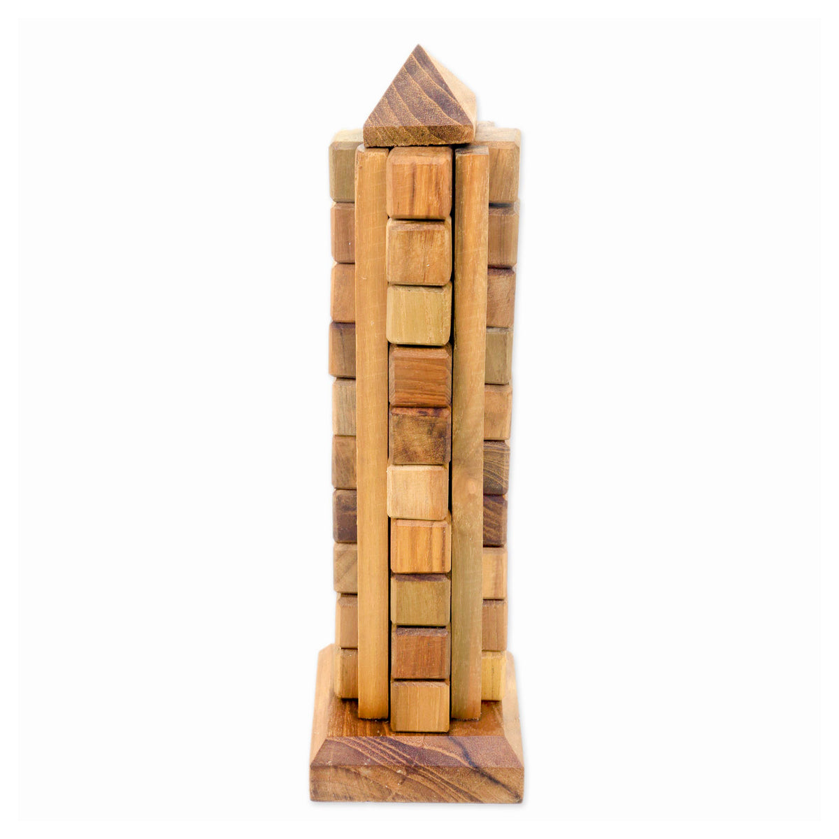 Recycled Teak Wood Desktop Puzzle - Tower