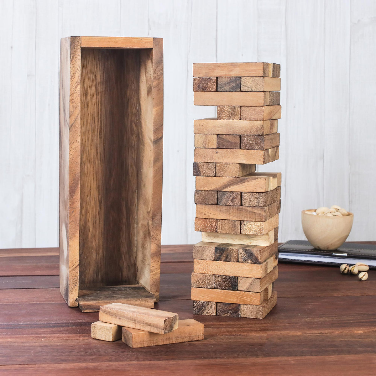 Tower of Fun - Handmade Wood Stacking Tower Game from Thailand