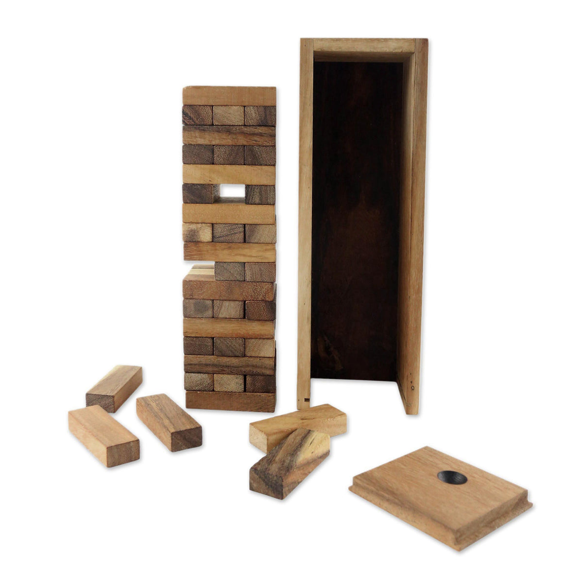 Tower of Fun - Handmade Wood Stacking Tower Game from Thailand
