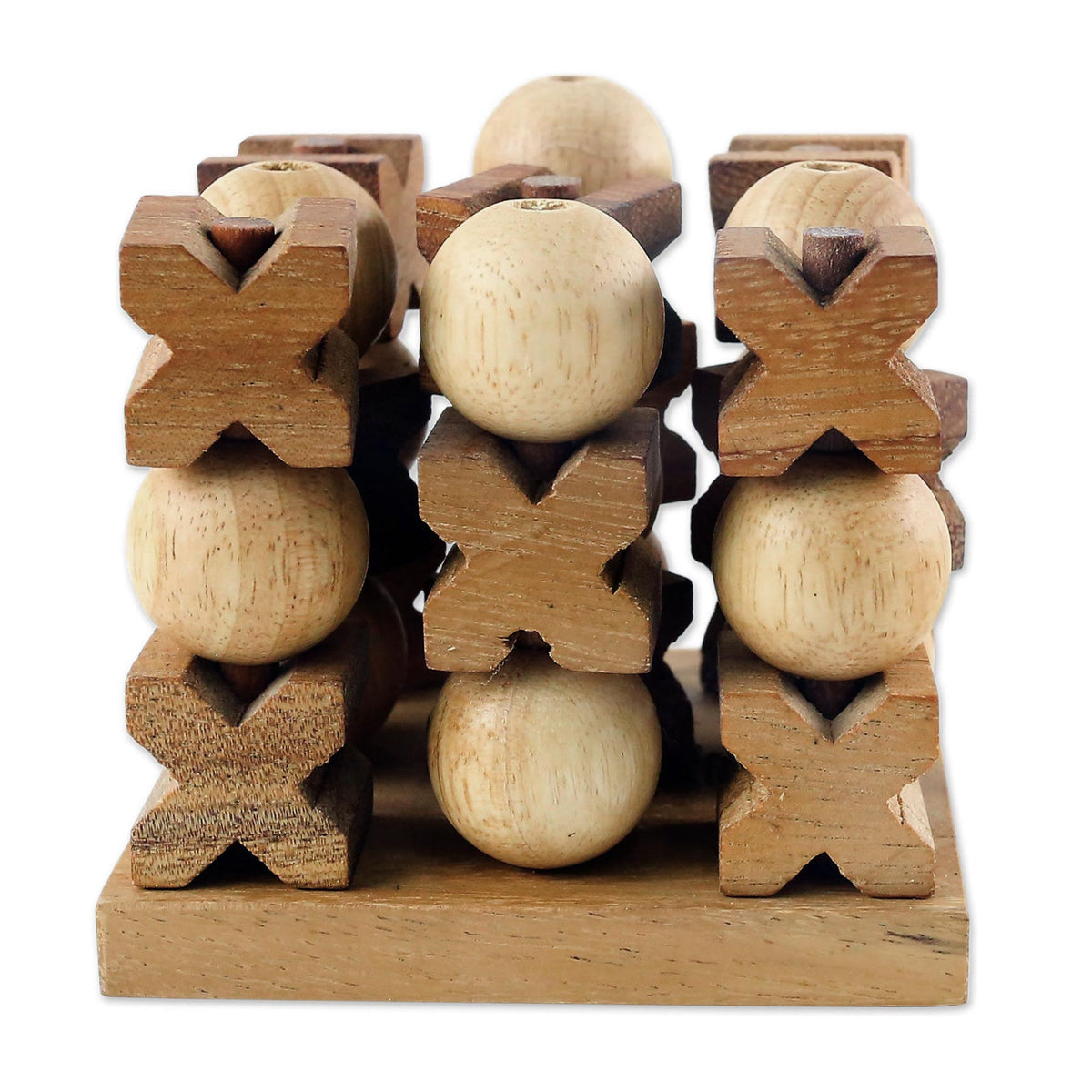 Hand Made Wood Game Tic-Tac-Toe from Thailand