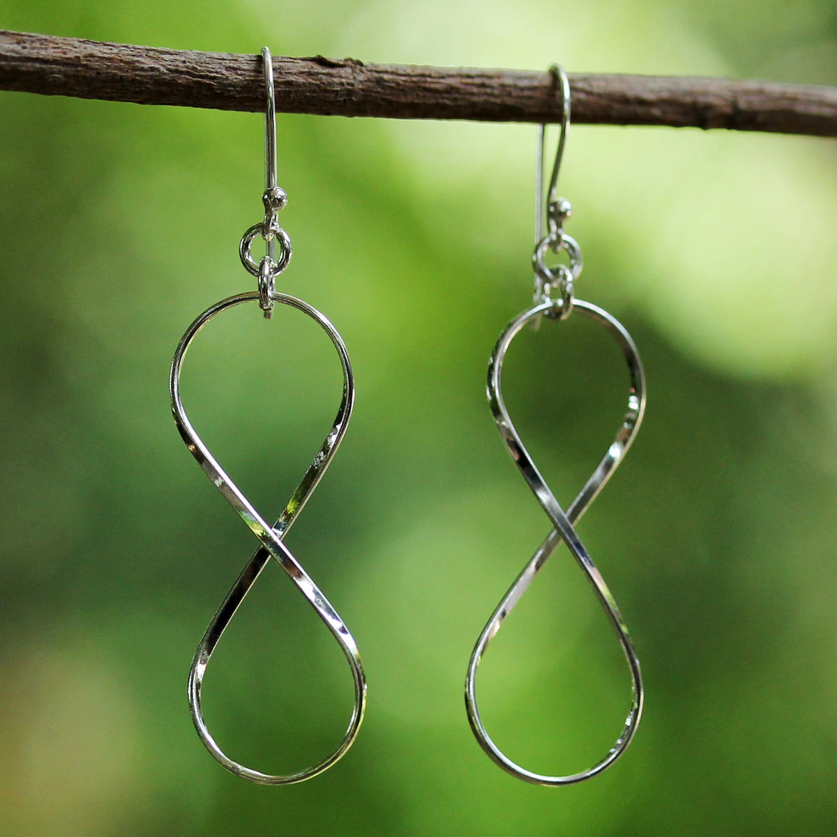 Sterling Silver Infinity Symbol Thai Dangle Earrings - Infinite Charm