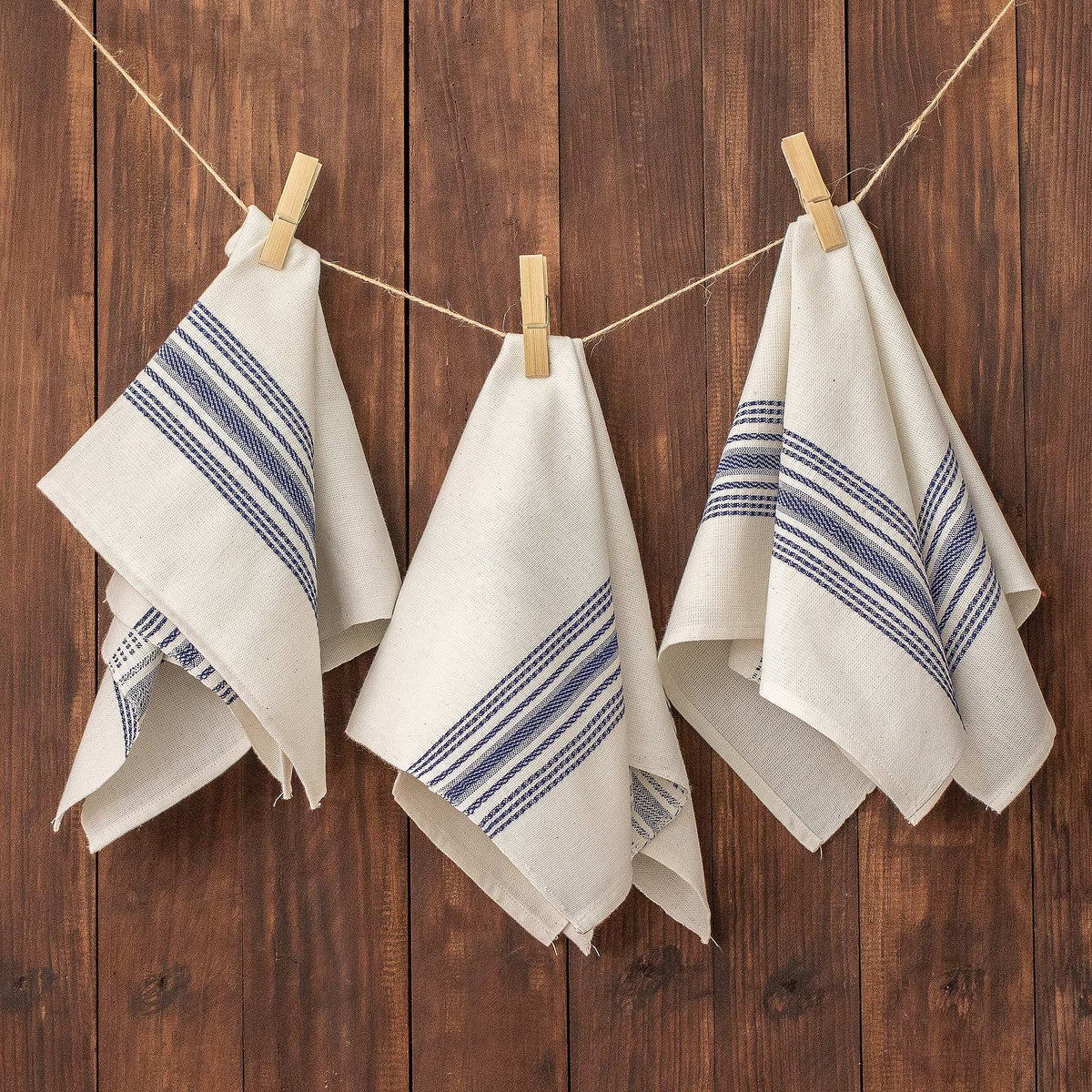 Peaceful Stripes - a Set of 6 Striped 100% Cotton Napkins from Guatemala