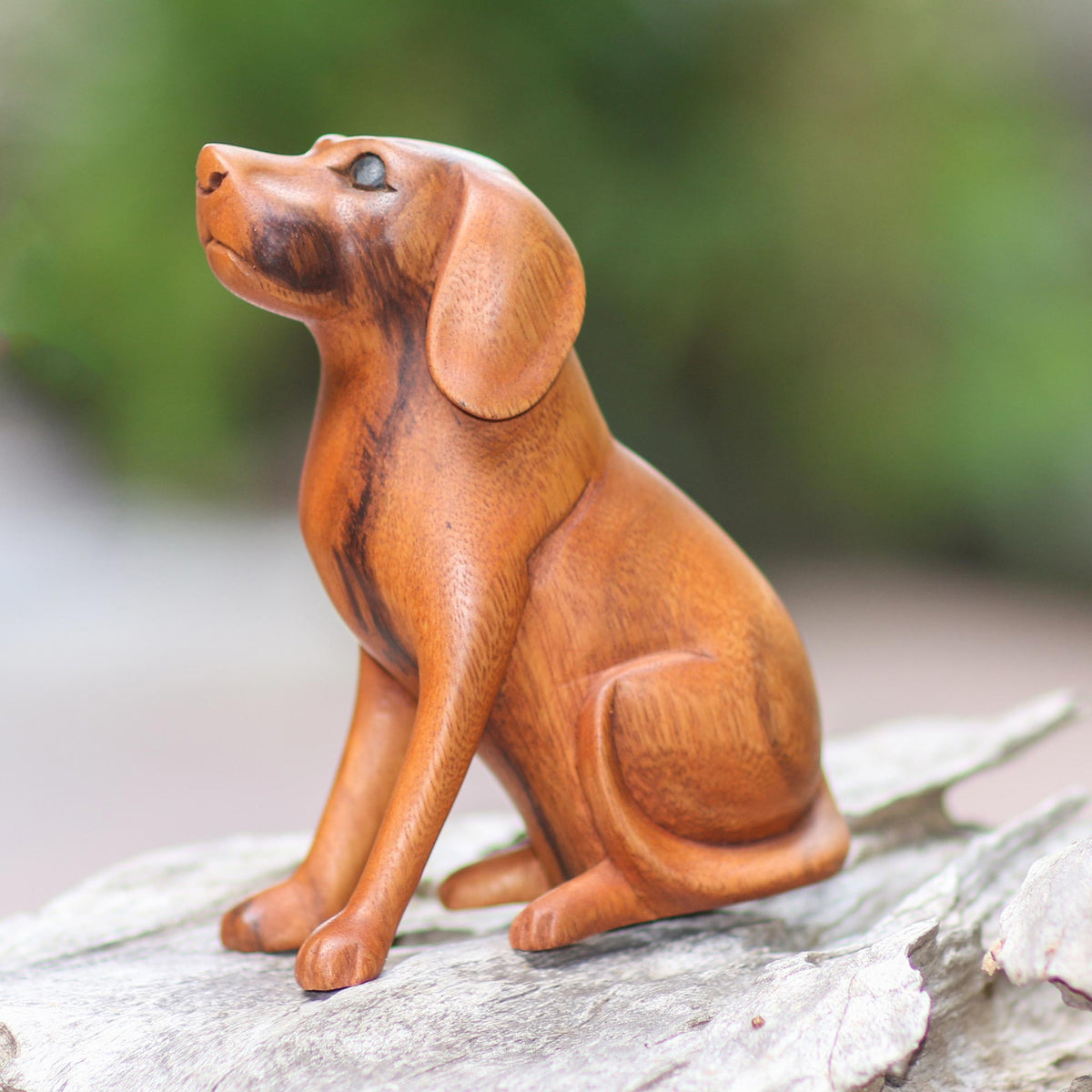 Loyal Dog - An Artisan Handcrafted Suar Wood Dog Sculpture from Bali