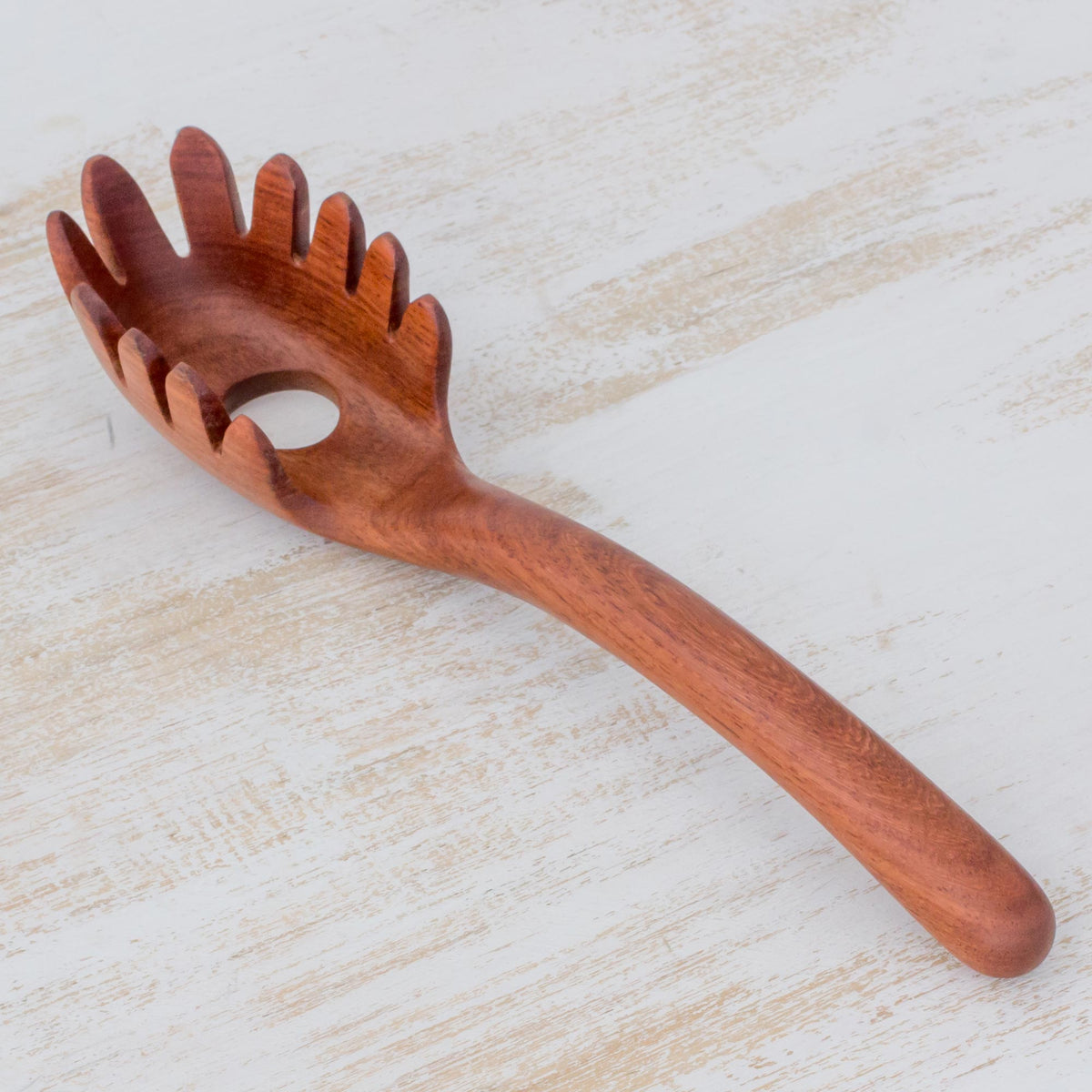 Hand Carved Manchiche Wood Spaghetti Spoon from Guatemala