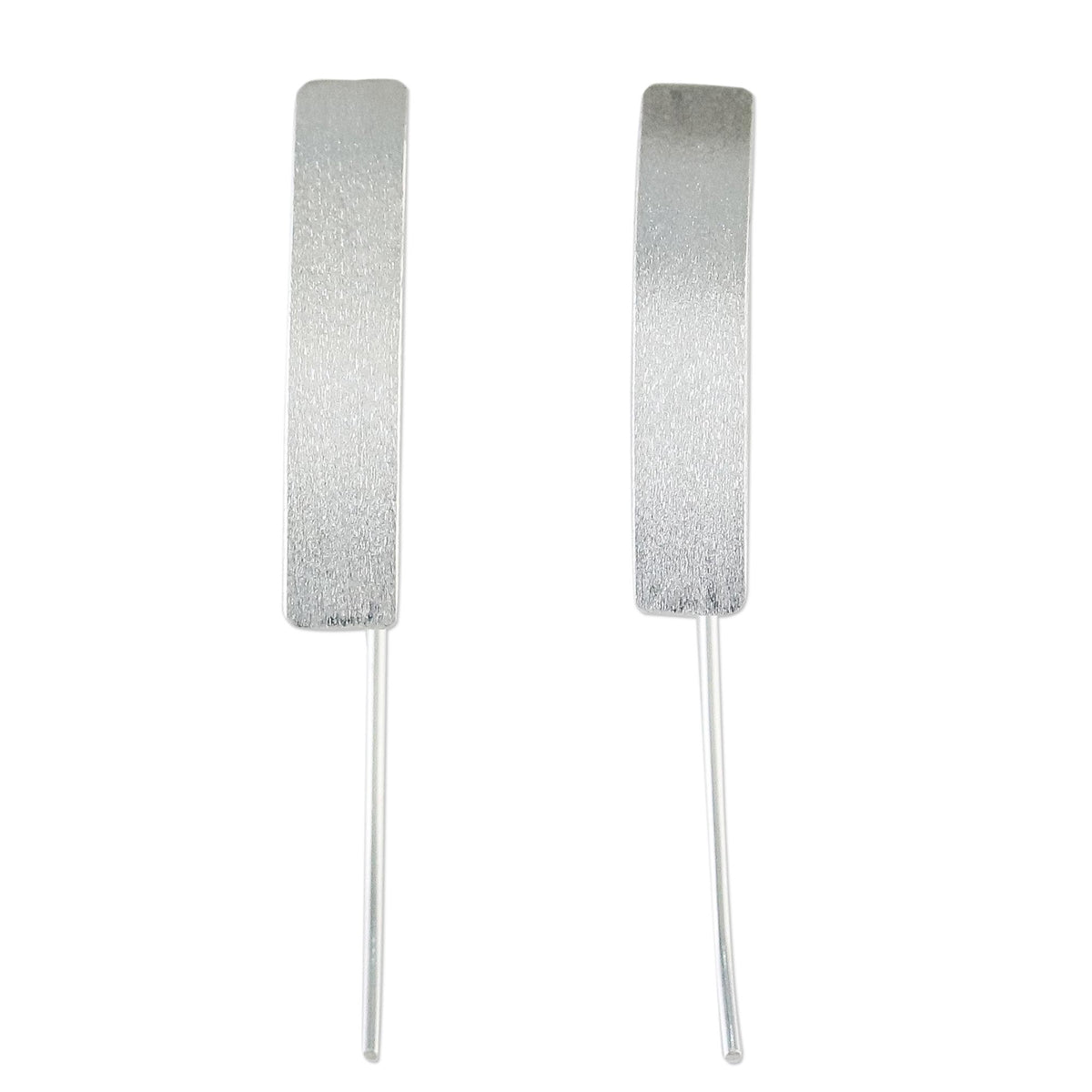 Sterling Silver Rectangular Drop Earrings from Thailand