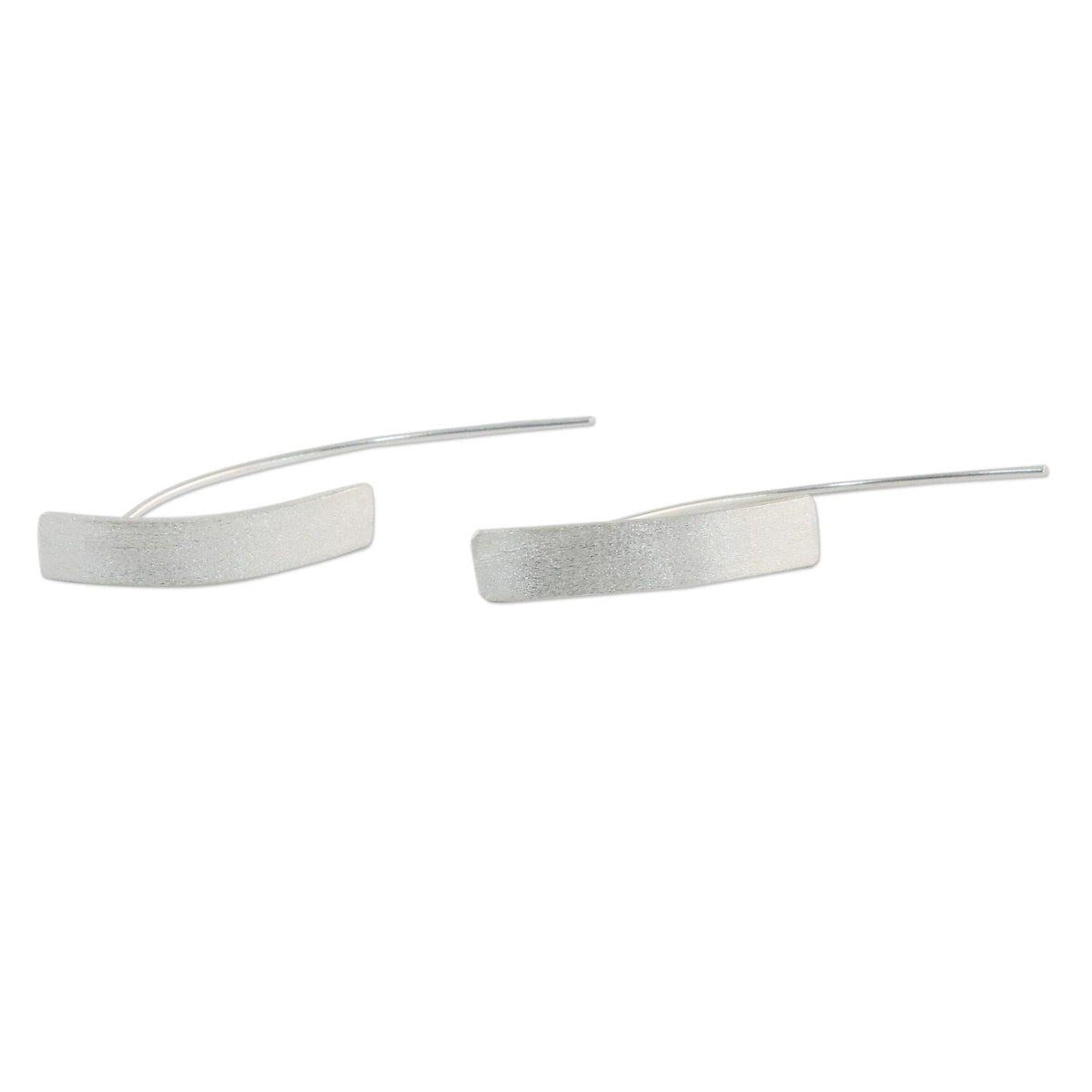 Sterling Silver Rectangular Drop Earrings from Thailand