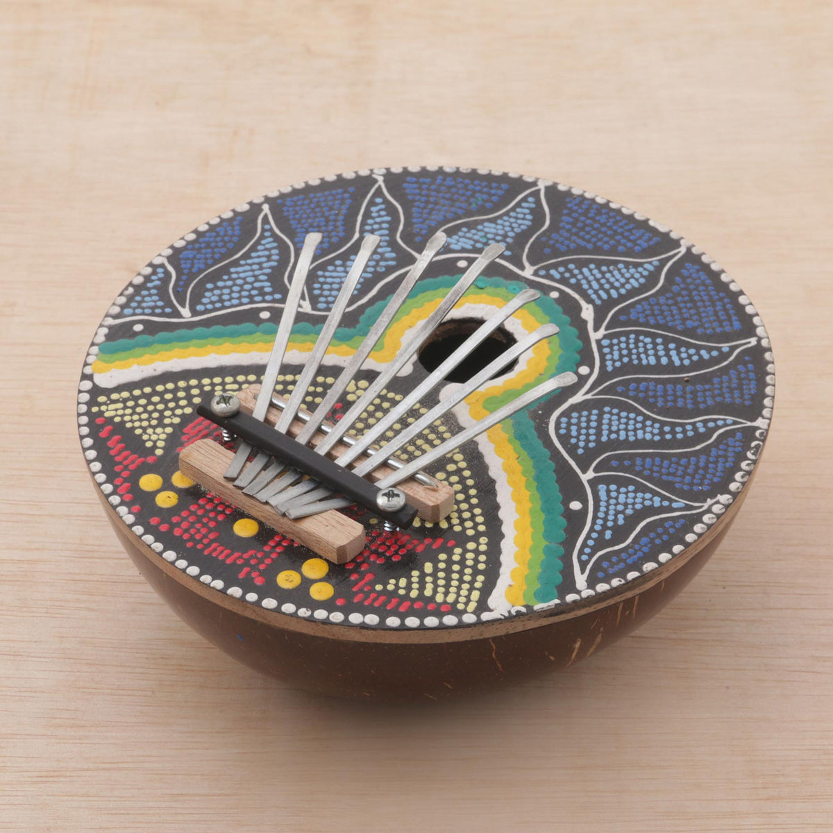 Handmade Coconut Shell and Wood Kalimba Thumb Piano