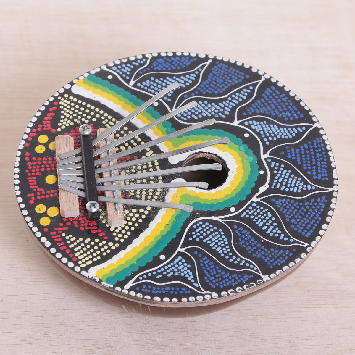 Handmade Coconut Shell and Wood Kalimba Thumb Piano