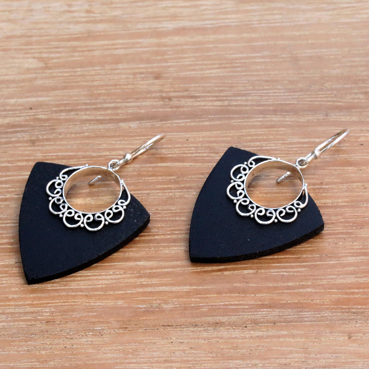 Shooting Arrows - Shooting Arrows Sterling Silver Lava Stone Dangle Earrings