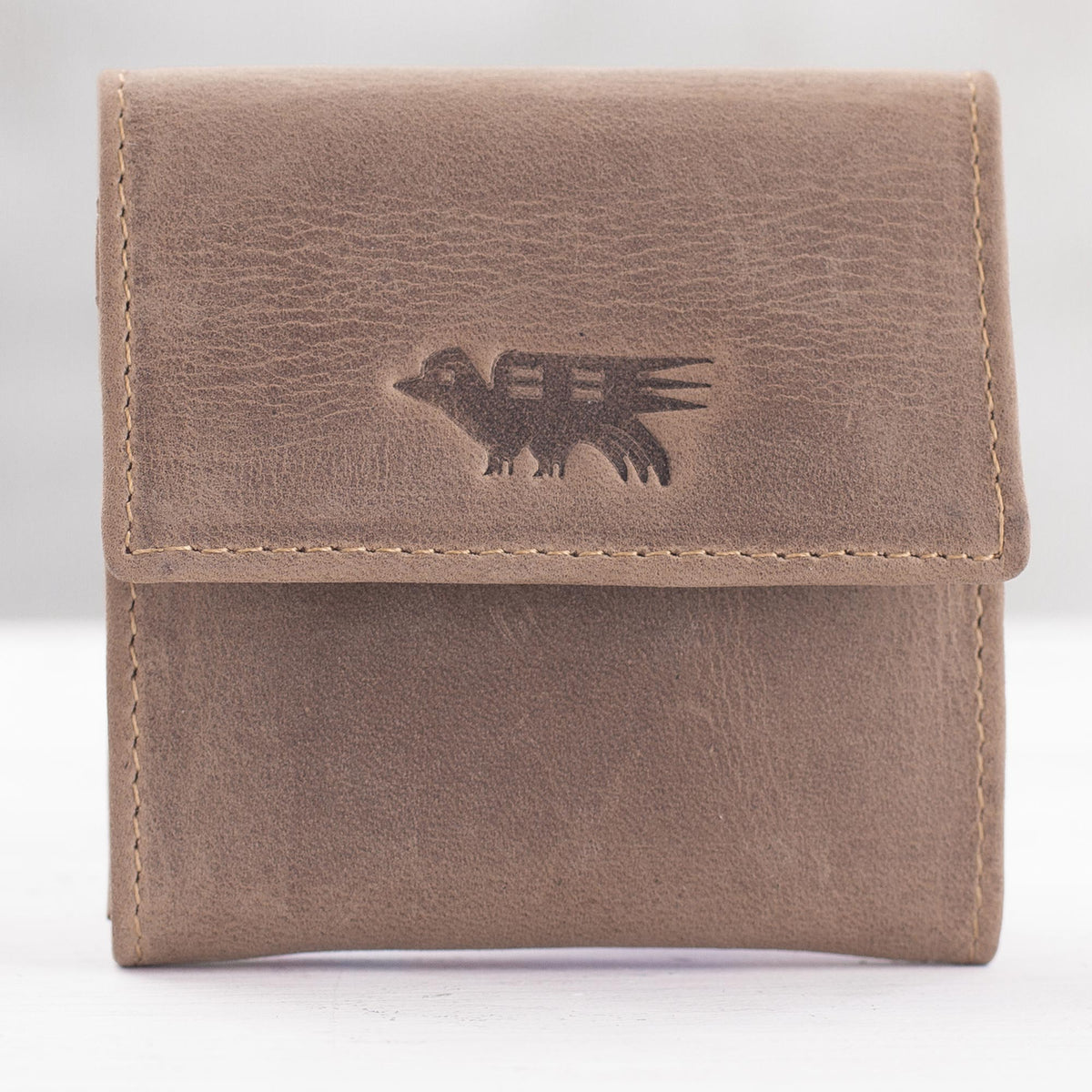 Esquire in Light Brown - a Men's Two Compartment Light Brown Leather Coin Wallet