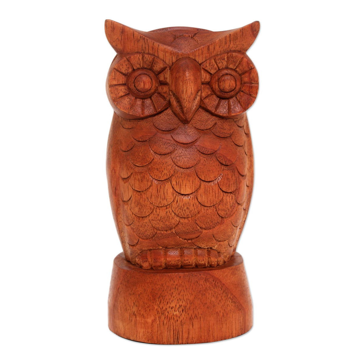 Owl-Shaped Jempinis Wood Eyeglasses Holder from Bali