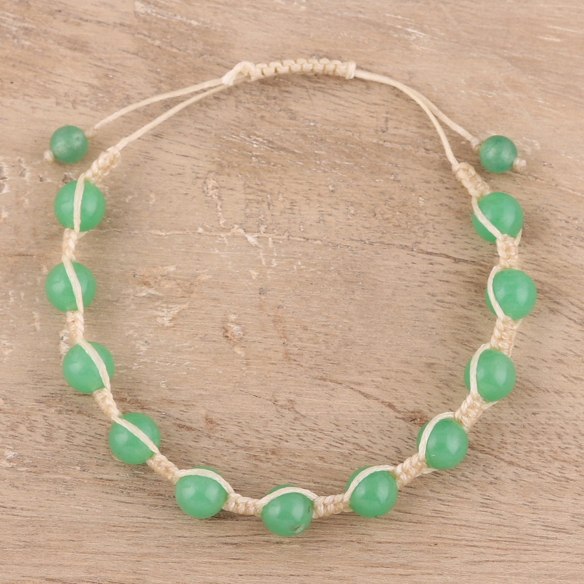 Lovely Song - a Handmade Quartz Beaded Macrame Bracelet from India