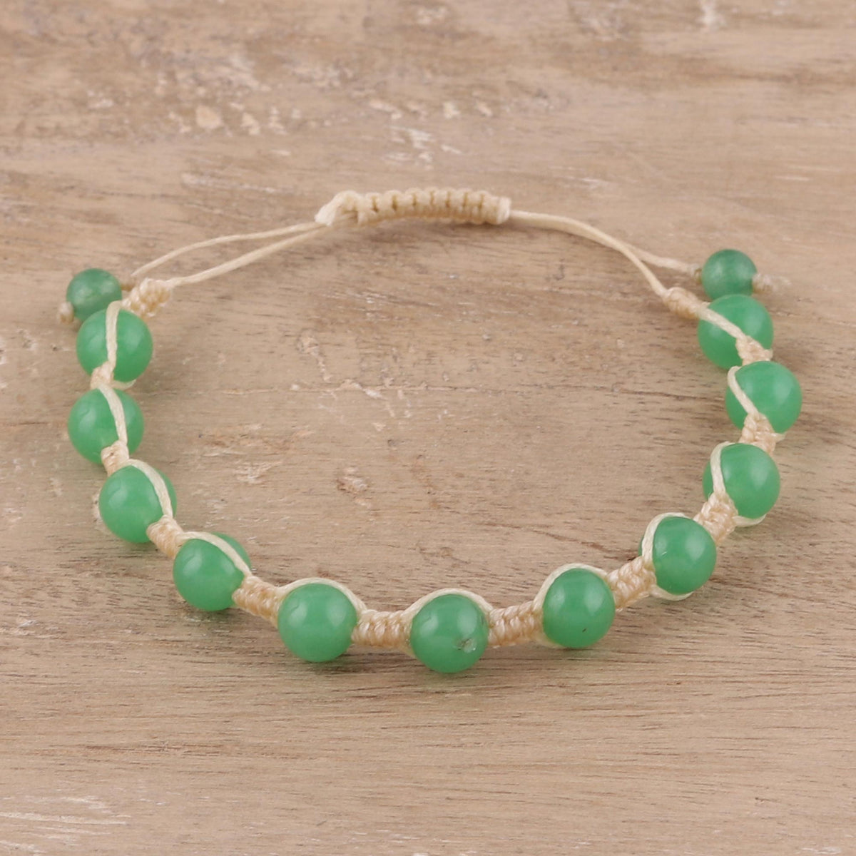 Lovely Song - a Handmade Quartz Beaded Macrame Bracelet from India