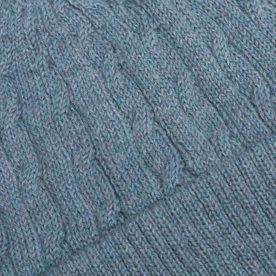 100% Alpaca Soft Cable Knit Hat - Comfy in Blue